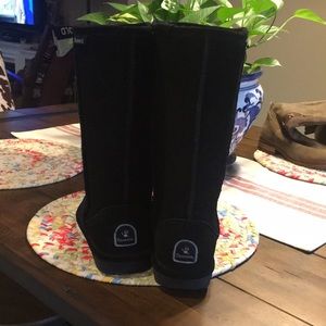 Bear paw tall black Sherpa boots